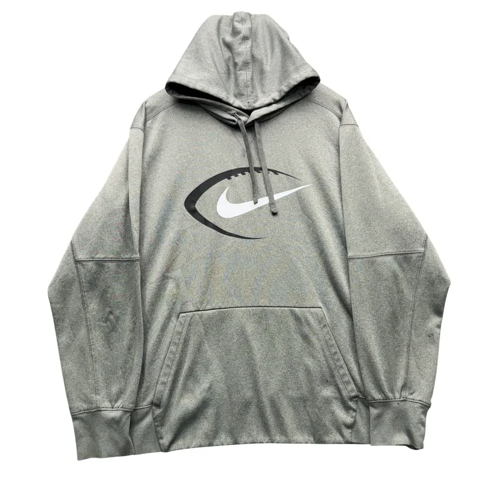 Nike Dri-FIT Hoodie Mens XL Gray Long Sleeve Football Moisture‎ Wicking Running